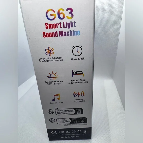 Smart Light/Sound machine/wireless charger/bluetooth/alarm clock NEW - Picture 4 of 4